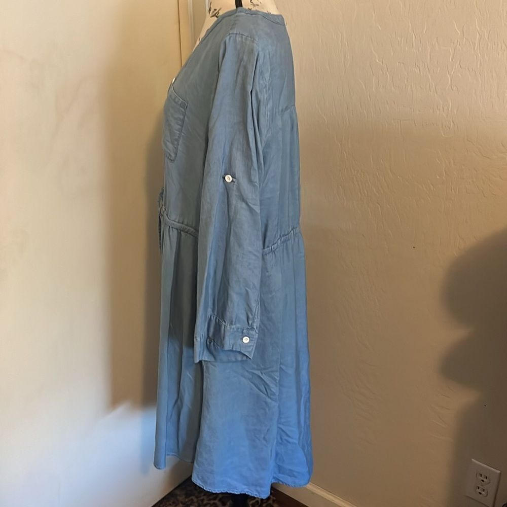 Torrid Blue Lyocell Chambray Dress Festival Concert Boho Vacation Resort Wear - Picture 6 of 14